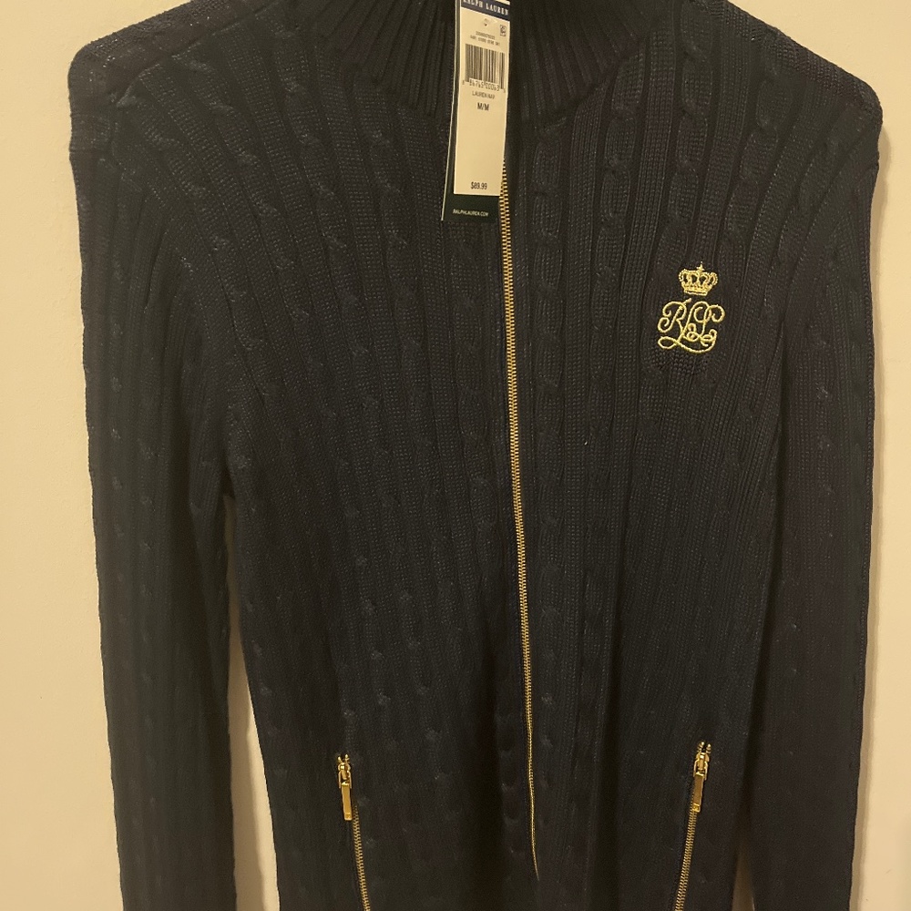 Navy zipper sweater